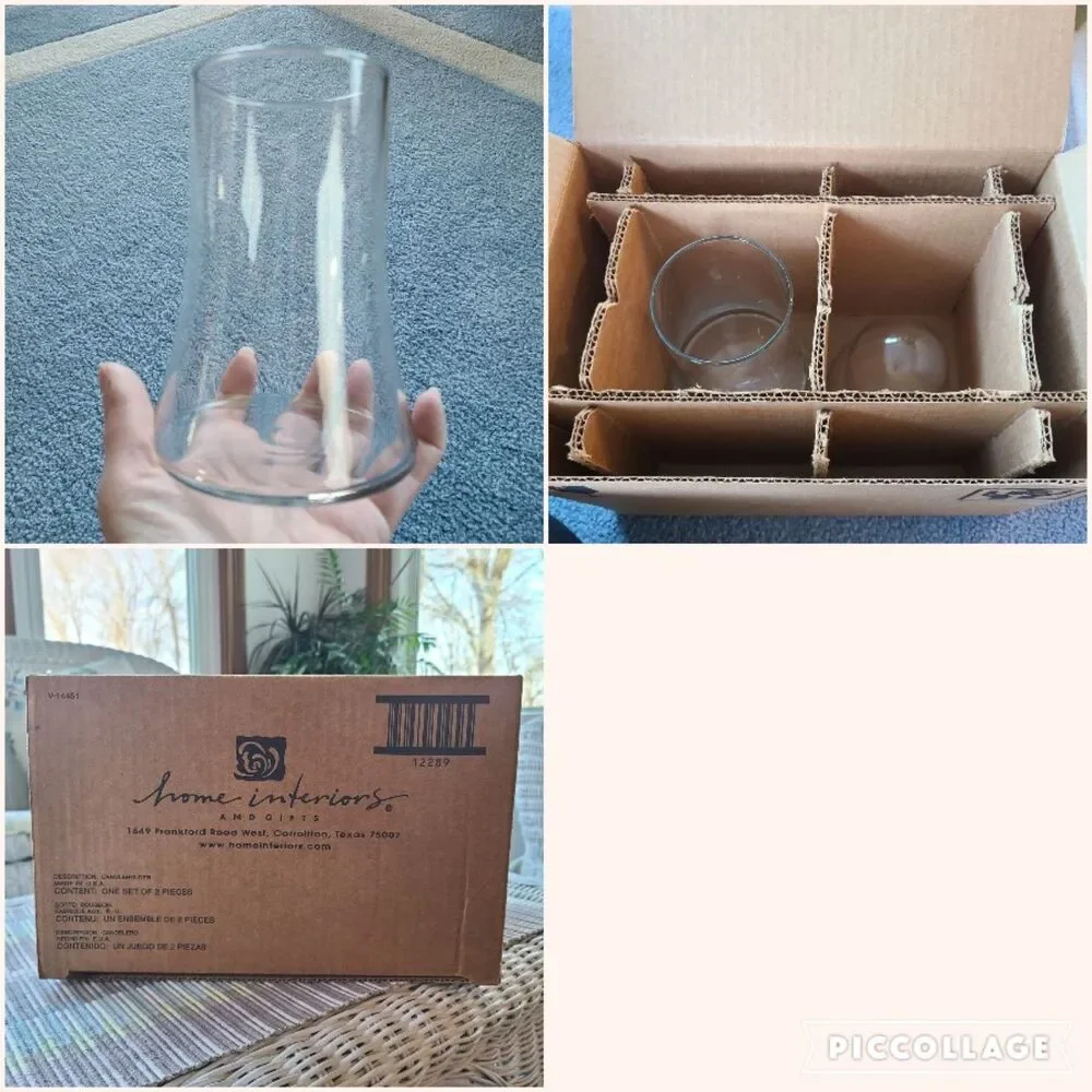 Home Interiors Two Piece Candle Holder Item 12289 Suspended Tealight Clear Glass